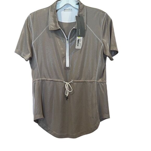 ANNIKA Cutter & Buck Golf Tennis Women’s Top Sz.S NWT Beige - Picture 1 of 6